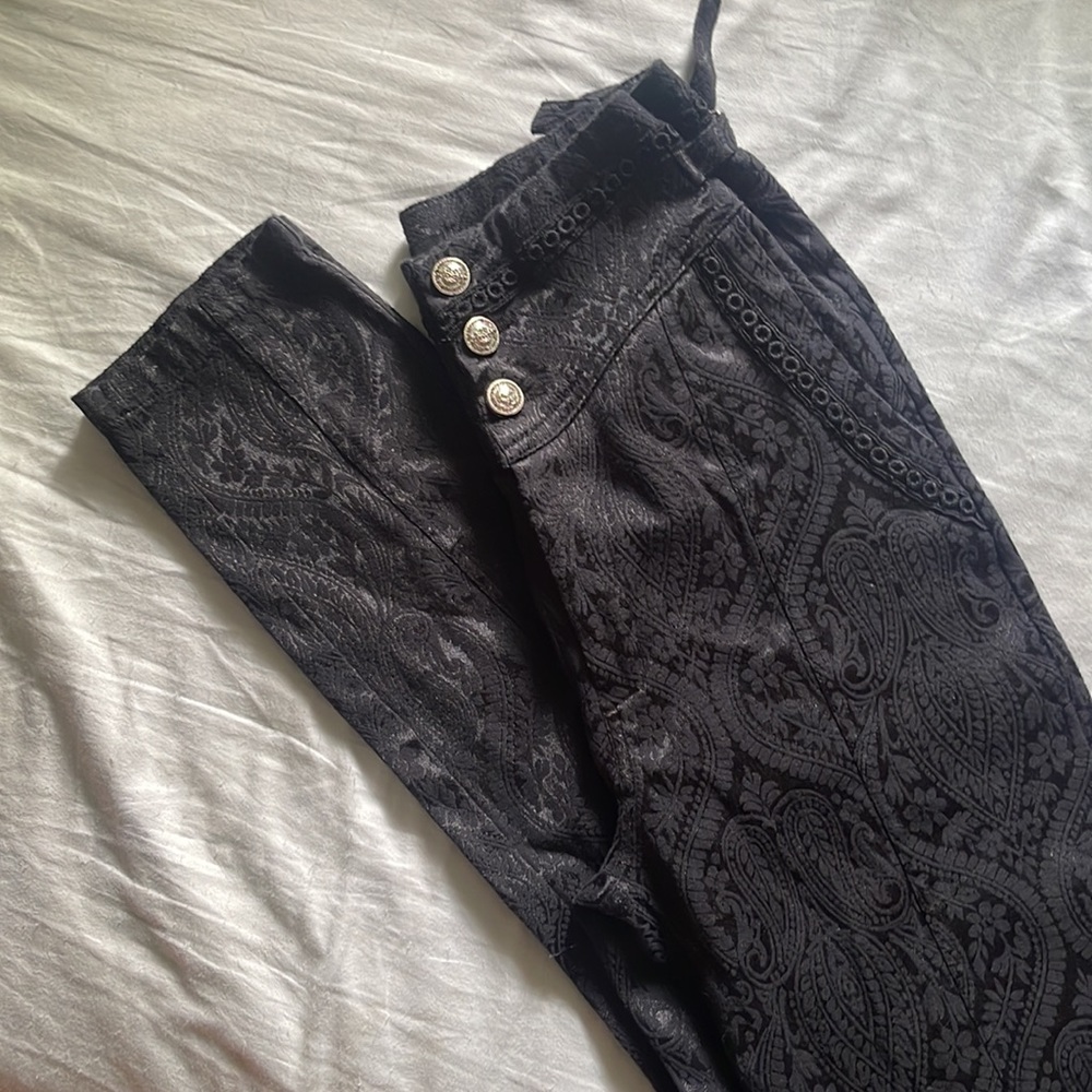 Black gothic cigarette pants
